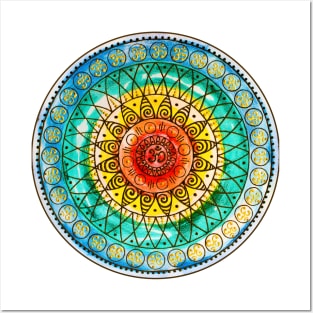 OM - Chakra Mandala - Rainbow - Charm Posters and Art